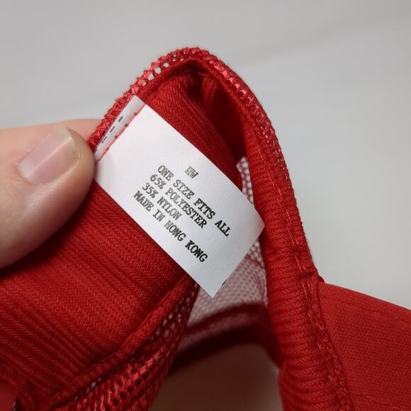 Unbranded Snapback Mesh Back Rope Trucker Hat Solid Red One Size Blank - Picture 9 of 9
